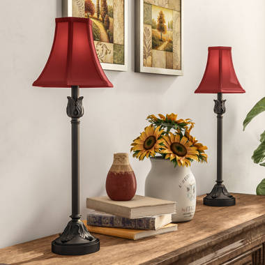 Burgundy table 2024 lamp shades